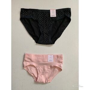 Auden Pink Hipster Underwear + Black Star Print Bikini Underwear Size XS NWT